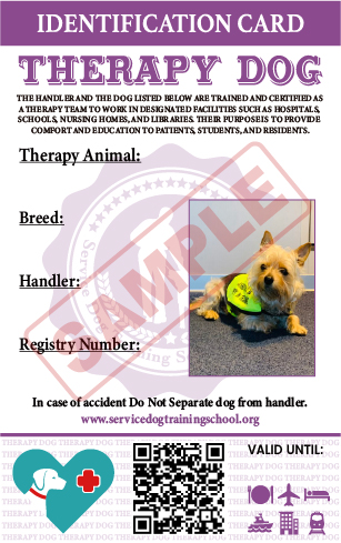 Therapy dog id clearance