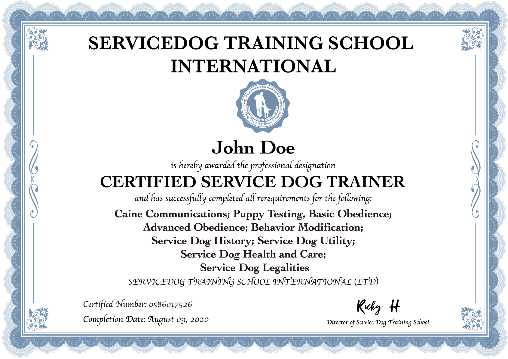 Dog Trainning School online school